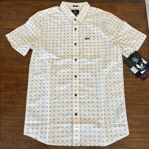 New Volcom Collar Button Short Sleeves Shirt